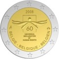 2 € Belgia 60 l Deklaracji Praw Człowieka 2008