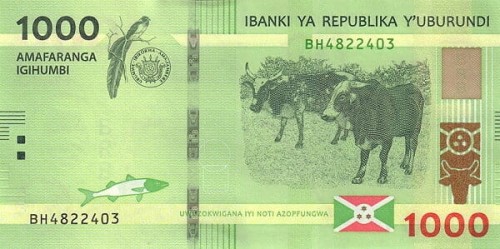 Burundi 1000 franków Krowy 2023 P-51c
