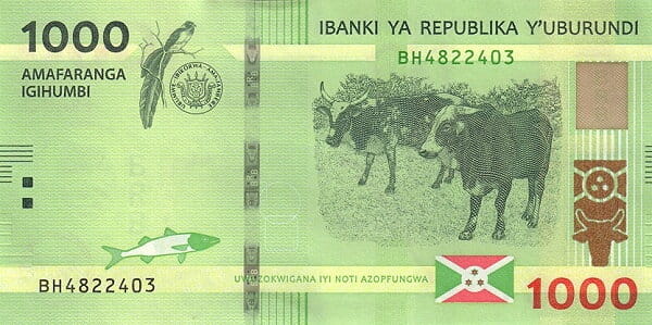 Burundi 1000 franków Krowy 2023 P-51c