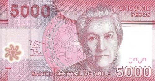 Chile 5000 peso Sowa 2014 P-163e