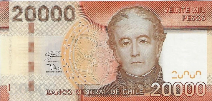 Chile 20 000 peso Ptaki 2020 P-165k