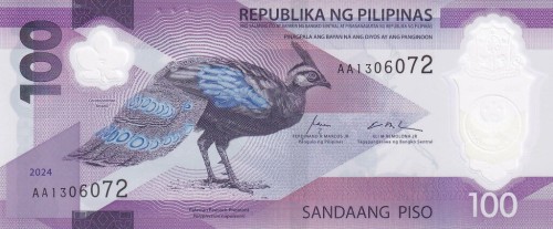 Filipiny 100 piso Wieloszpon lśniący 2024 P-238a