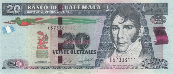 Gwatemala 20 Quetzal Federacja 2019 P-124h