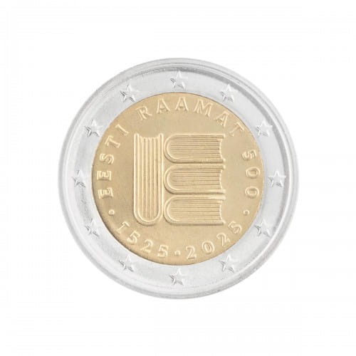 2 euro Estonia 500 r. pierwszej estońskiej książki 2025