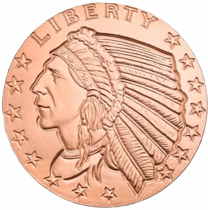 USA Incuse Indian 1 oz Cu.999