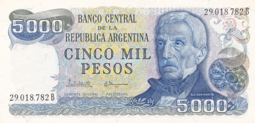 Argentyna 5000 peso Mar del Plata 1981+ P-305b
