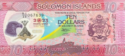 Wyspy Salomona 10 $ XVII Igrzyska Pacyfiku  2023 P-39