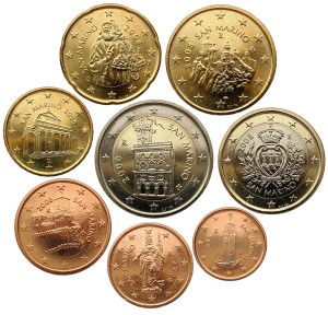 Euro set San Marino x8 zestaw menniczy 2006-10 (1)