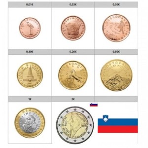 Euro set Słowenia x 8 zestaw menniczy 2007-09 (1)