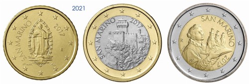 Euro set San Marino x3 zestaw menniczy 2021