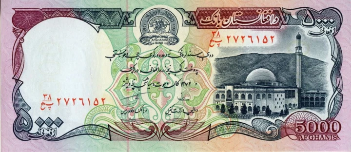 Afganistan 5000 afghani Parlament 1993 P-62