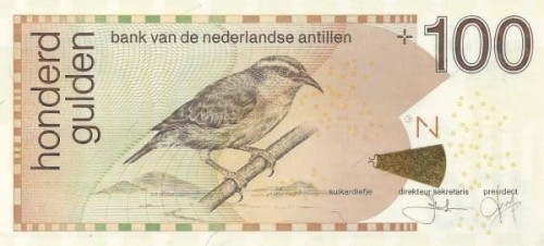 Antyle Holenderskie 100 guldenów Ptaszek cukrowy 2016 P-31h
