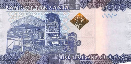 Tanzania 5000 szylingów Nosorożec 2025 P-43d
