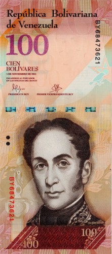 Wenezuela 100 Boliwarów Czyż czerwony 2015 P-93j