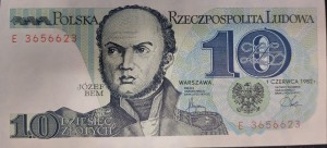 PRL 10 zł Józef Bem 1982 P-148a E