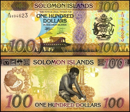Wyspy Salomona 100 $ Kokosy 2023 P-36a.3
