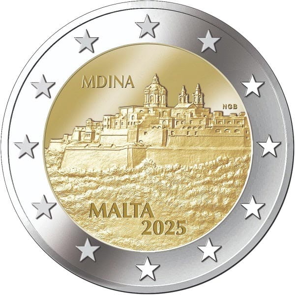 2 euro Malta Mdina 2025 coincard