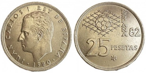 Hiszpania 25 peset Mundial 1980