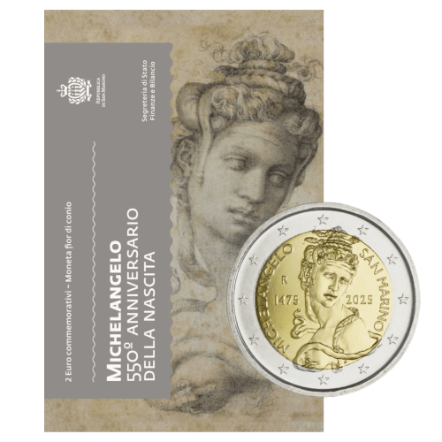 2 euro San Marino 550 r. urodzin Michała Anioła 2025