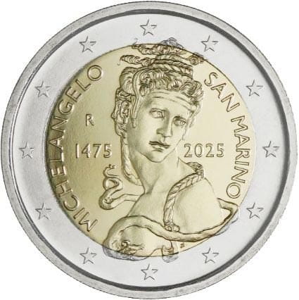 2 euro San Marino 550 r. urodzin Michała Anioła 2025
