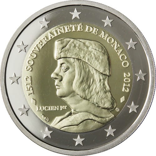 2 euro Monako 500 lat suwerenności Lucien 2012 proof