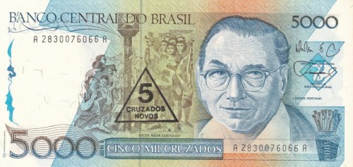 Brazylia 5 cruzados novos Portinari 1989 P-217a