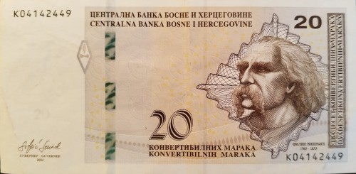 Bośnia i Hercegowina 20 maraka gęśle 2024 P-83c