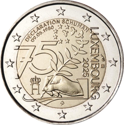 2 euro Luksemburg 75 rocznica Deklaracji Schumana 2025