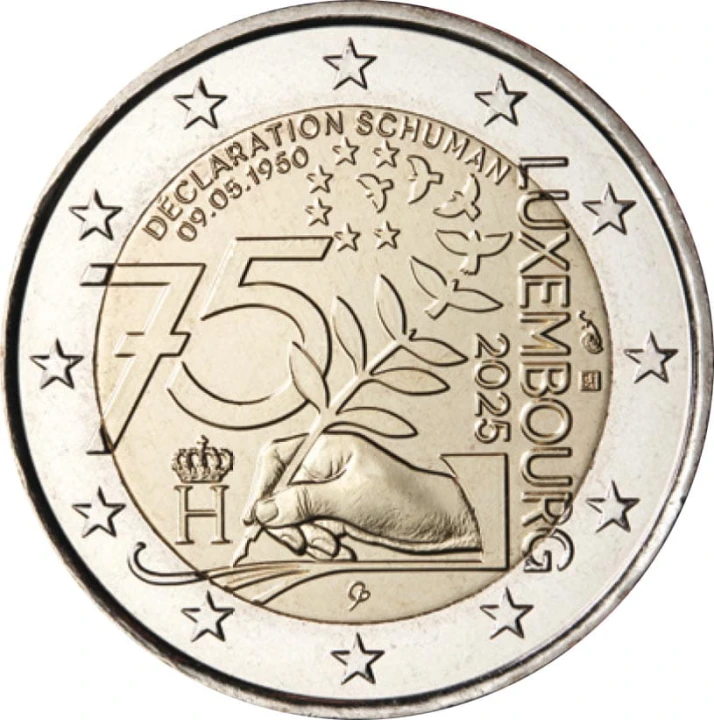2 euro Luksemburg 75 rocznica Deklaracji Schumana 2025