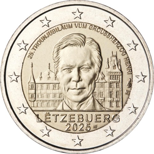 2 euro Luksemburg 25 rocznica Wstąpienia na tron Henryka 2025