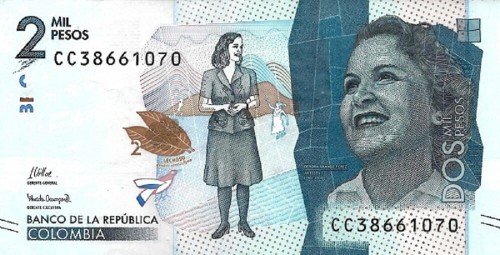 Kolumbia 2000 peso Ptaki 2022 P-458h