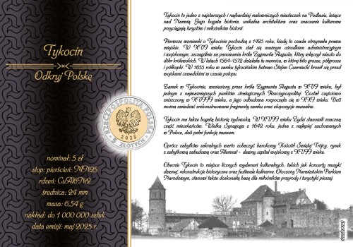 5 zł Tykocin 2025 nr 21 + blister