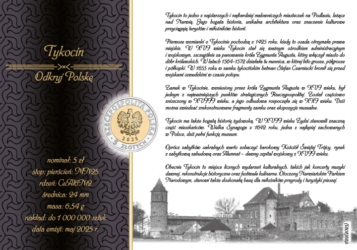 5 zł Tykocin 2025 nr 21 + blister