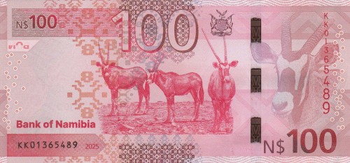 Namibia 100 dolarów Oryx 2025 P-23a
