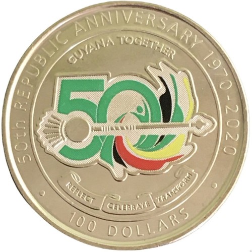 GUJANA 100$ 50 lat Republiki 2020