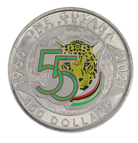 GUJANA 100$ 55 lat Niepodległości 2021
