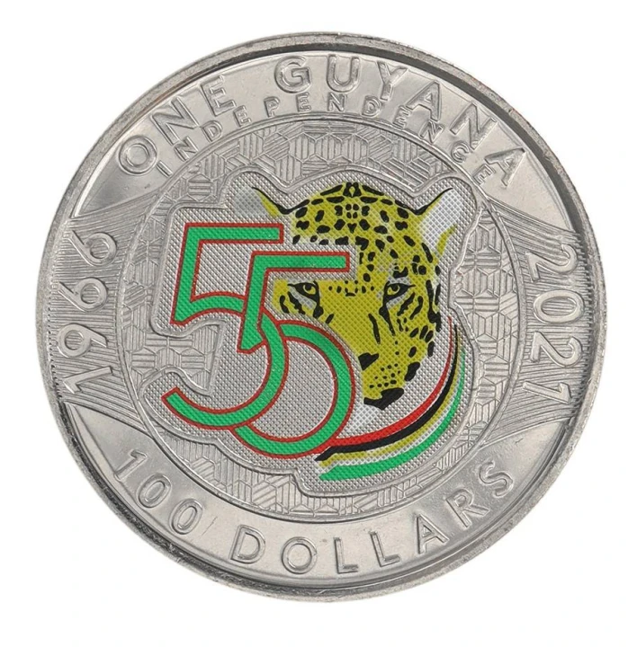 GUJANA 100$ 55 lat Niepodległości 2021