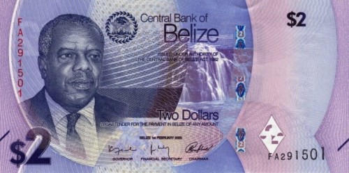 Belize 2 dolary Wodospad 2025 P-73a