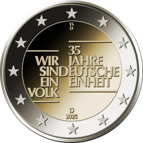 2 euro Niemcy x5 35 lat zjednoczenia 2025 ADFGJ