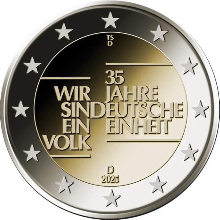 2 euro Niemcy x5 35 lat zjednoczenia 2025 ADFGJ
