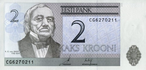Estonia 2 krooni K.E. von Baer 2006 P-85a