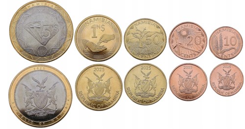 Zestaw menniczy Namibia x 5 zwierzęta 2025