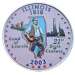 USA 25 c Illinois P lub D 2003 KOLOR