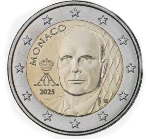 2 euro Monako Albert II 2025