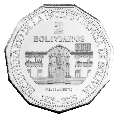 Boliwia 2 bolivanos 200 rocznica powstania Boliwii 2025