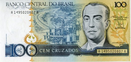 Brazylia 100 cruzados J. Kubitschek 1987 P-211b