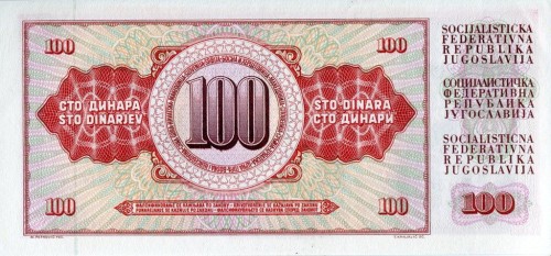 Jugosławia 100 dinarów Jeździec 1986 P-90c