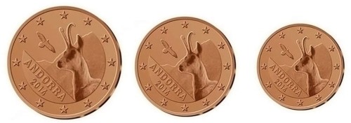 Euro set Andora zestaw menniczy x 3 1,2,5 cent mix