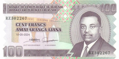 Burundi 100 franków Budowa 2024 P-44c