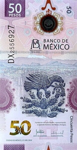 Meksyk 50 Peso aksolotl 2024 P-138a
